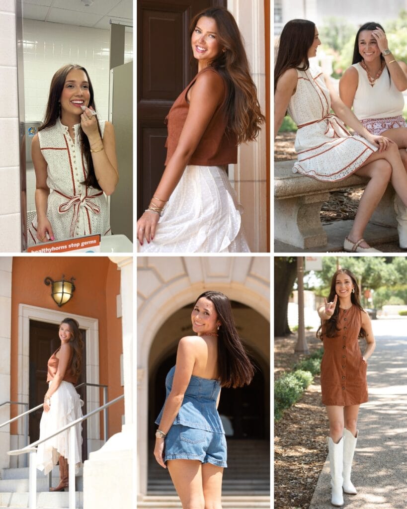 Social media photoshoot for a boutique for UT game day line-up